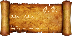Giber Viktor névjegykártya